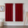 Lecloud Bessie Red Curtains 54 Inch Length 2 Panels Set, Airy Faux Linen Textured Light-Filtering Christmas Soft Curtains, Rod P