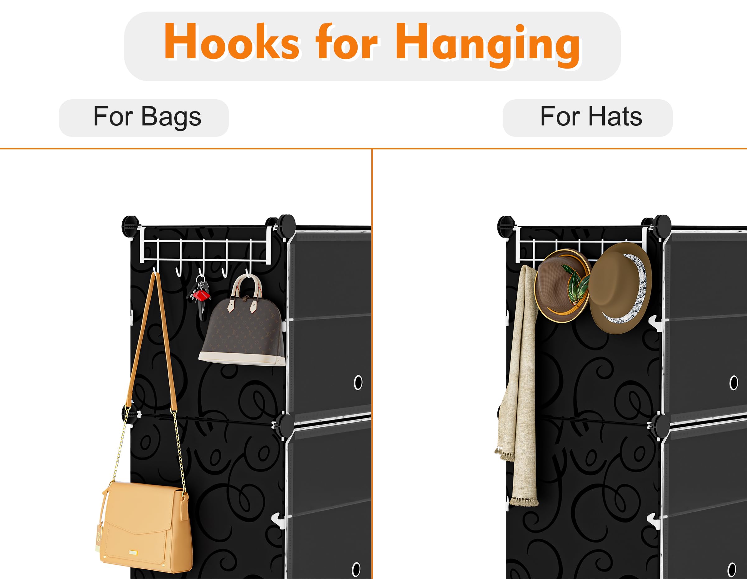 Homidec Shoe Rack, 4 Tier Shoe Storage Cabinet 16 Pair Plastic Shoe Shelves Organizer For Closet Hallway Bedroom Entryway Black