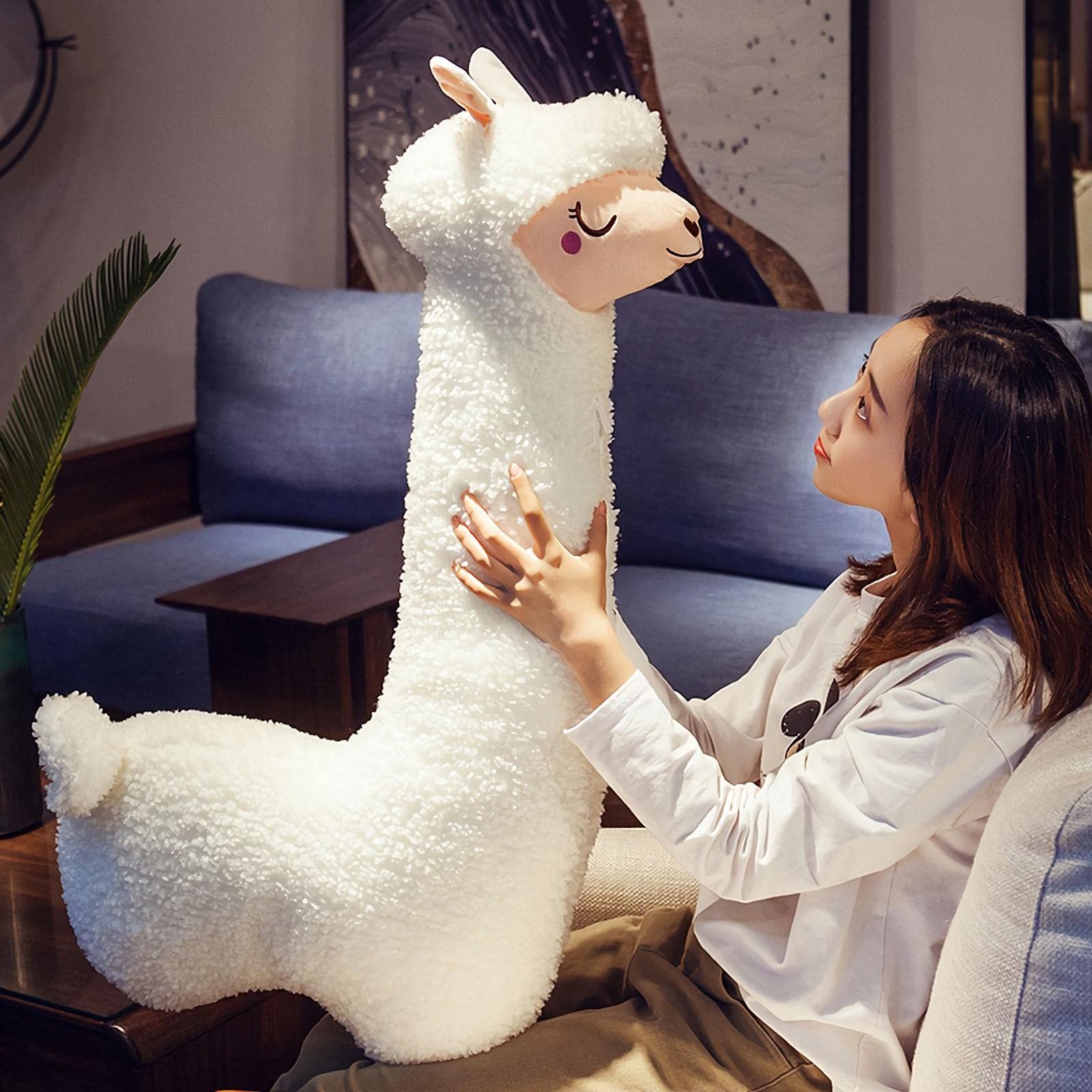 Sejiarep Alpaca Llama Plush Pillow - 51' Giant Alpaca Plush Long Body Pillow - Wife Girl Girlfriend Birthday Valentine'S Day Ch