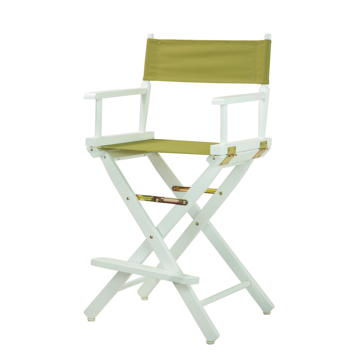 Casual Home 24&quot; Director'S Chair White Frame With Olive Canvas, Counter Height