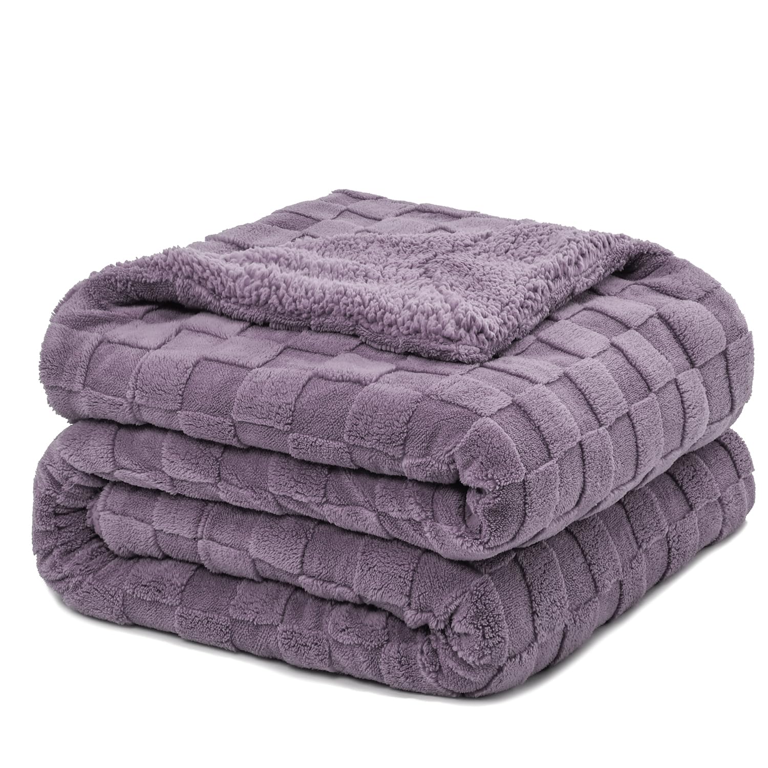 Pawque Super Soft Cozy Throw Blanket For Couch Sofa Bed - Fluffy Sherpa Fleece Reversible Thick Warm Fuzzy Blanket For All-Seaso