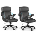 Ralex-Chair 2Pack Executive Office Chair, Big And Tall, 500Lbs Capacity, Ergonomic, High Back, Leather, Flip-Up Armrests, Adjust