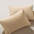 Milvowoc 2Pcs Brushed Microfiber King Pillowcases - 20 X 36 Inch, Camel Pillow Case Set Non Slip Envelope Pillow Cover With Mois