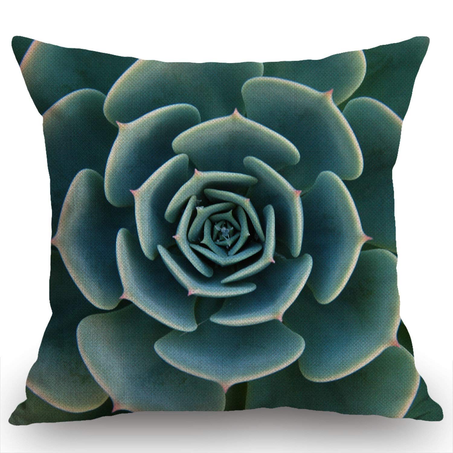 Swono Green Aloe Succulent Plant Cotton Linen Throw Pillow Case Cushion Cover Home Office Decorative For Sofa Living Room Square