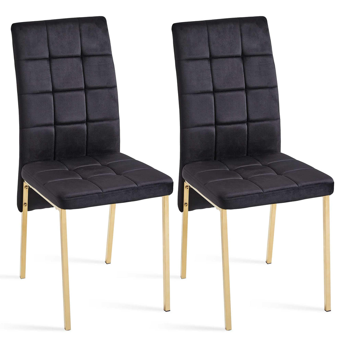 Nordicana Upholstered Velvet Dining Chairs Classic Kitchen High Back Dinette Chairs Set Of 2, Featured Dovetail Tufted Side Chai