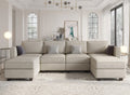 Belffin Modular Sectional Sofa With Reversible Chaises Velvet U Shaped Sectional Couch With Storage Seat Grey