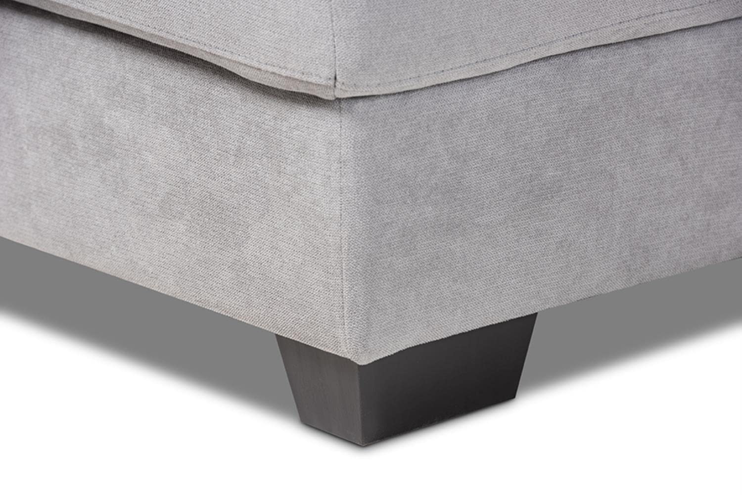 Baxton Studio Langley Modern and Contemporary Light Grey Fabric Upholstered Sectional Sofa with Right Facing Chaise