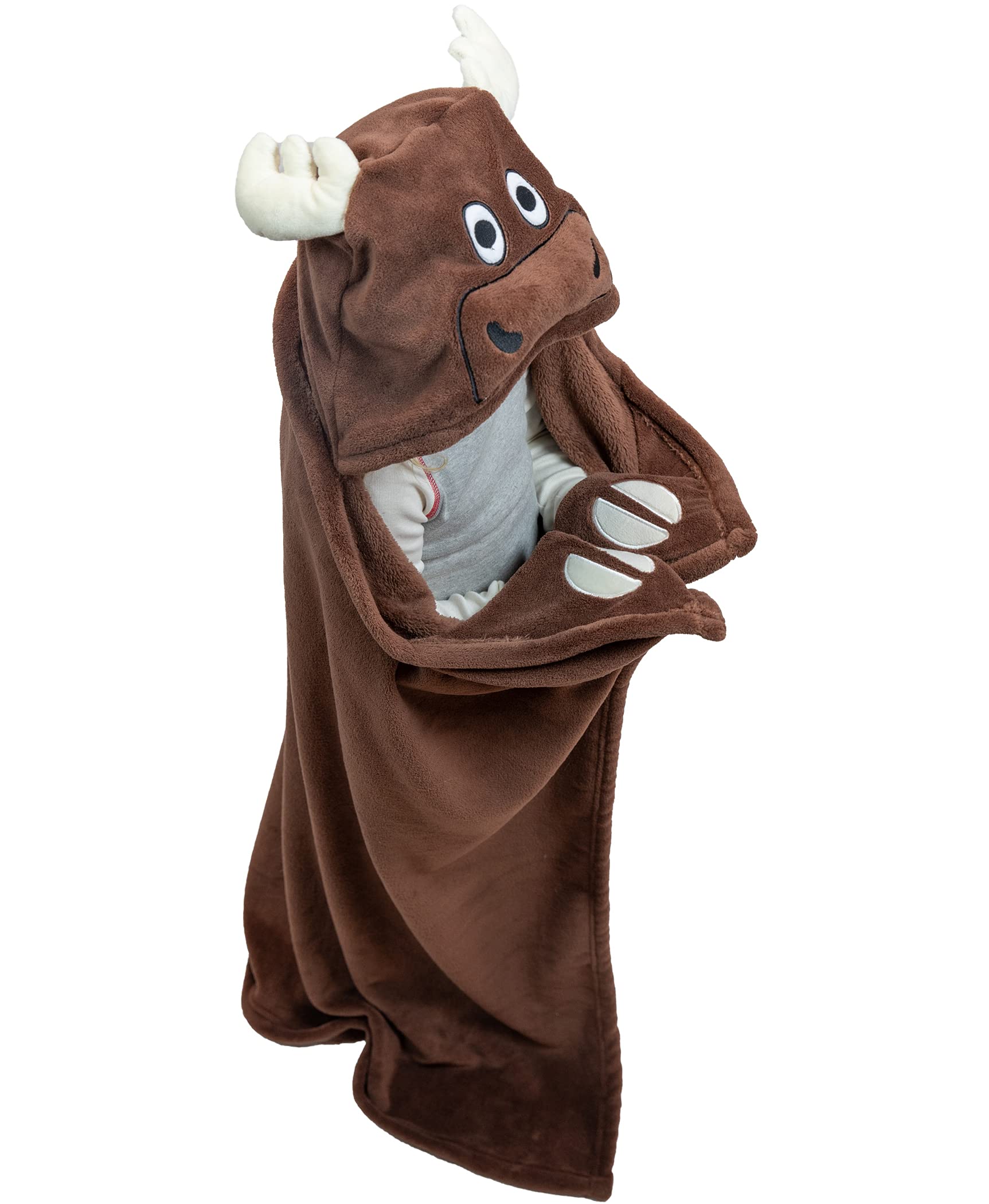Lazy One Wearable Hooded Blanket For Kids, Animal Hooded Blanket (Moose Blanket)