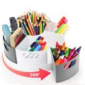 Zeruidm Rotating Art Supply Organizer Storage Caddy For Kids, 7 Bins Craft Crayon Marker Organizer For School Desk, Lazy Susan P