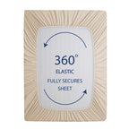 Cathay Home King Fitted Sheet - Double Brushed Ultra Soft - Wrinkle & Fade Resistant - 21' Extra Deep Pocket Fitted Sheet Only - Good Fit For 19'-23' Deep Mattress (King, Cream)