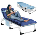 Lilypelle Folding Chaise Lounge Chair With Mattress, 5 Position Beach Chair With Face Hole, Patio Chaise Lounge Chairs For Outside, Sunbathing, Camping, Pool, Beach, Poolside