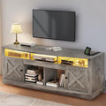 YITAHOME TV Stand for 75/80 Inch TV, Light Rustic Grey Entertainment Center 70 Inches Wide, Media Furniture TV Table with with P
