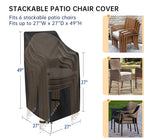 Patio Chair Covers High Back Patio Chair Cover, Stackable Outdoor Covers, Durable 600D Oxford Barstool Chair Covers, Heavy Duty