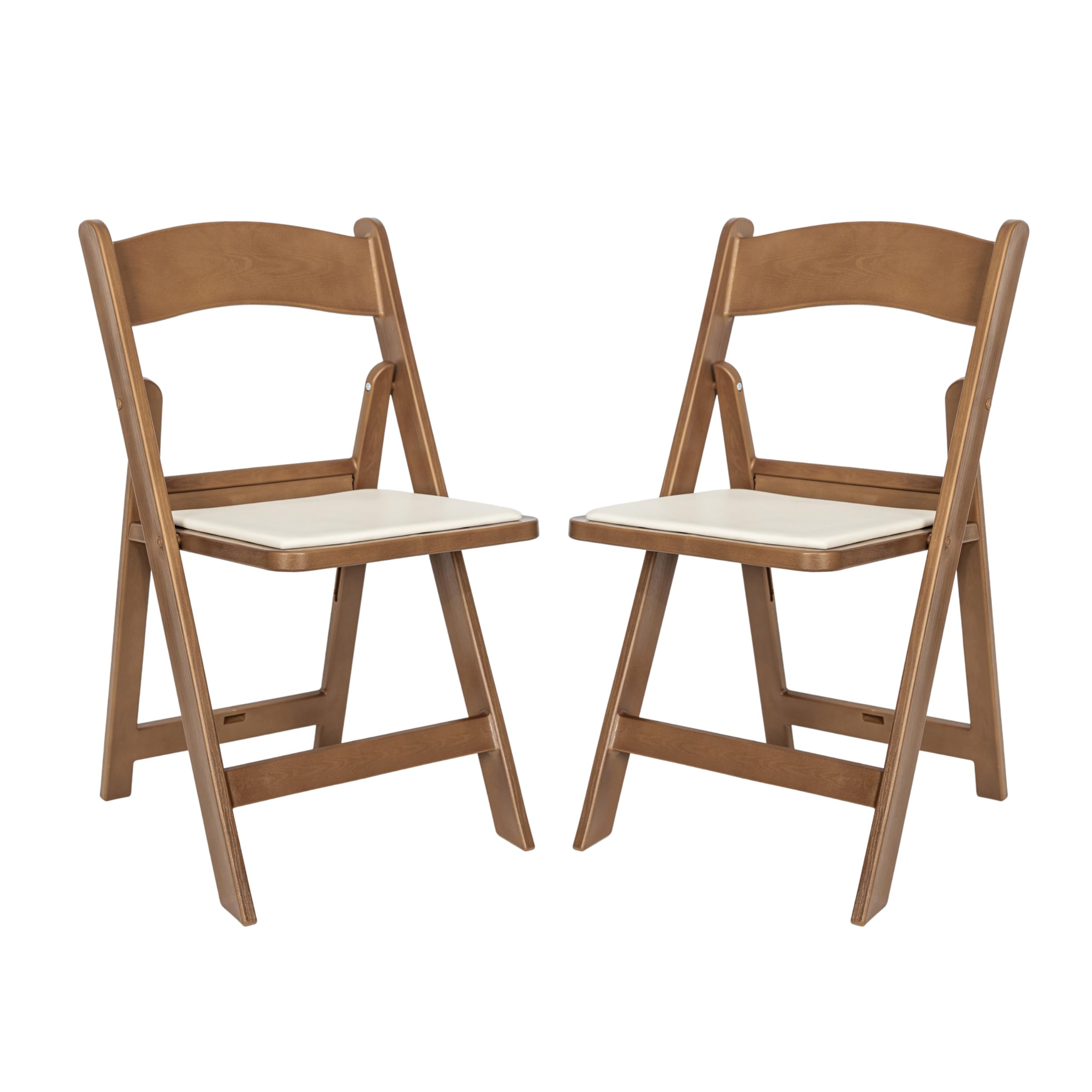 Flash Furniture Hercules Folding Resin- 2 Pack 800LB Weight Capacity Event Chair, Set of 2, Chestnut