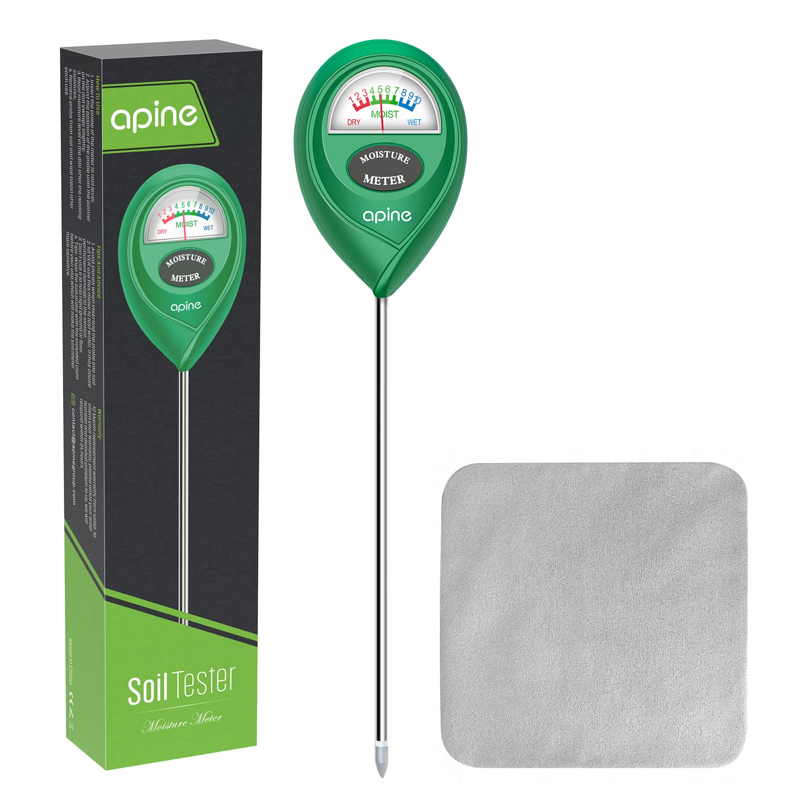 Apine Soil Moisture Meter, Plants Moisture Meter, Plant Water Meter For Indoor/Outdoor Plants? Hydrometer For Plants?Green?