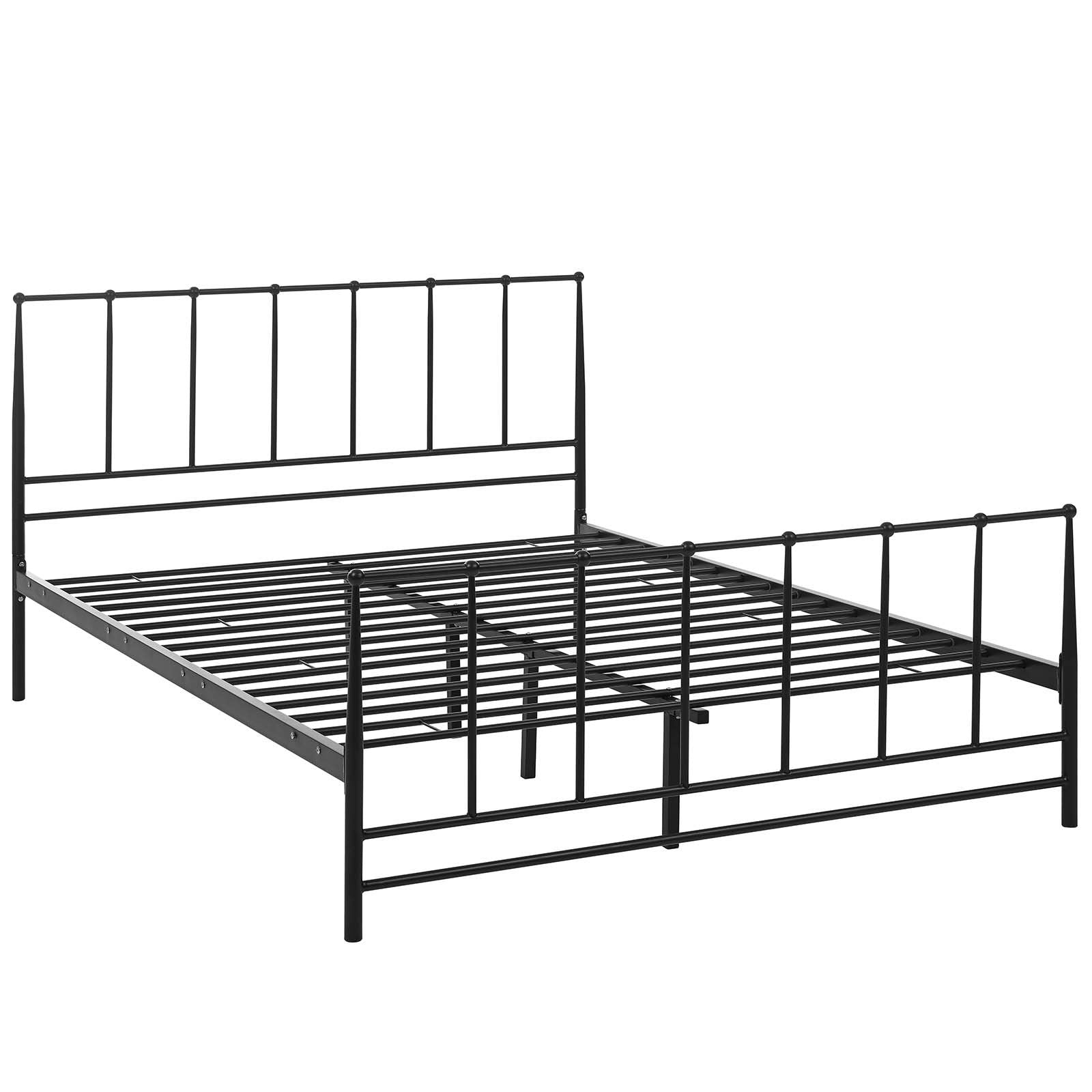 Modway Estate Steel Metal King Platform Bed With Metal Slat Support In Brown