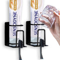 HANZE Toothbrush Holder 304 Stainless Steel Adhesive Wall Mounted 3 in 1 with Toothbrush Holder Toothpaste Holder and Cup Holder