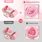 Moshen Preserved Pink Rose with I Love You Necklace - Gifts for Girlfriend, Mom, Wife for Valentine's Day, Birthday, Anniversary