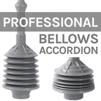 Js Jackson Supplies Grey Bellows Accordion Toilet Plunger With Black Storage Tray