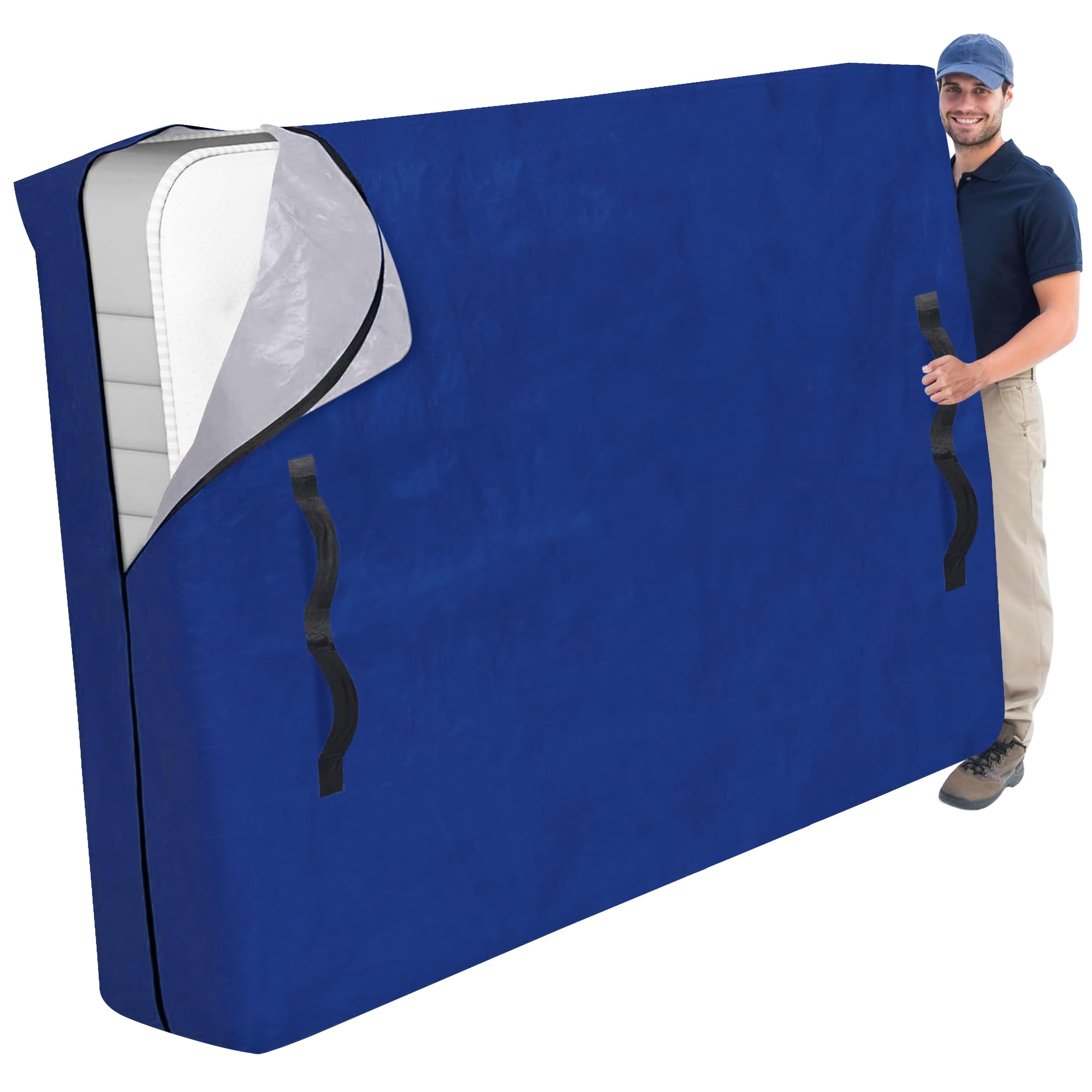 Cosy Family Mattress Bag For Moving And Storage, Blue, Cali King