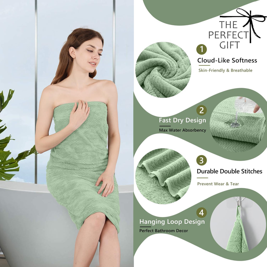 Jessy Home 8 Piece Bath Towel Set |2 Oversized Large Bath Sheet,2 Hand Towels,4 Washcloths| Soft Luxury Towel Set For Bathroom H