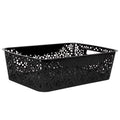 Cutting EDGE Plastic Turkish Storage Basket, Medium, Black (Set of 1)