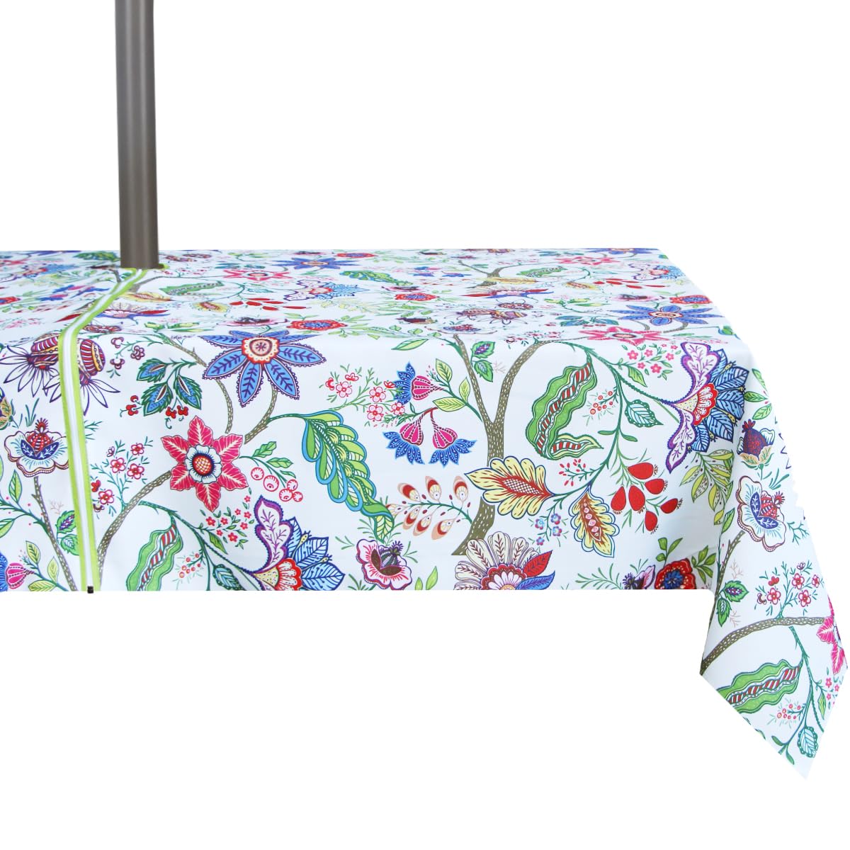 Ehousehome Outdoor Indoor 60X84 Inch Rectangle Tablecloth With Umbrella Hole And Zipper, Waterproof Zippered Patio Table Cloths,