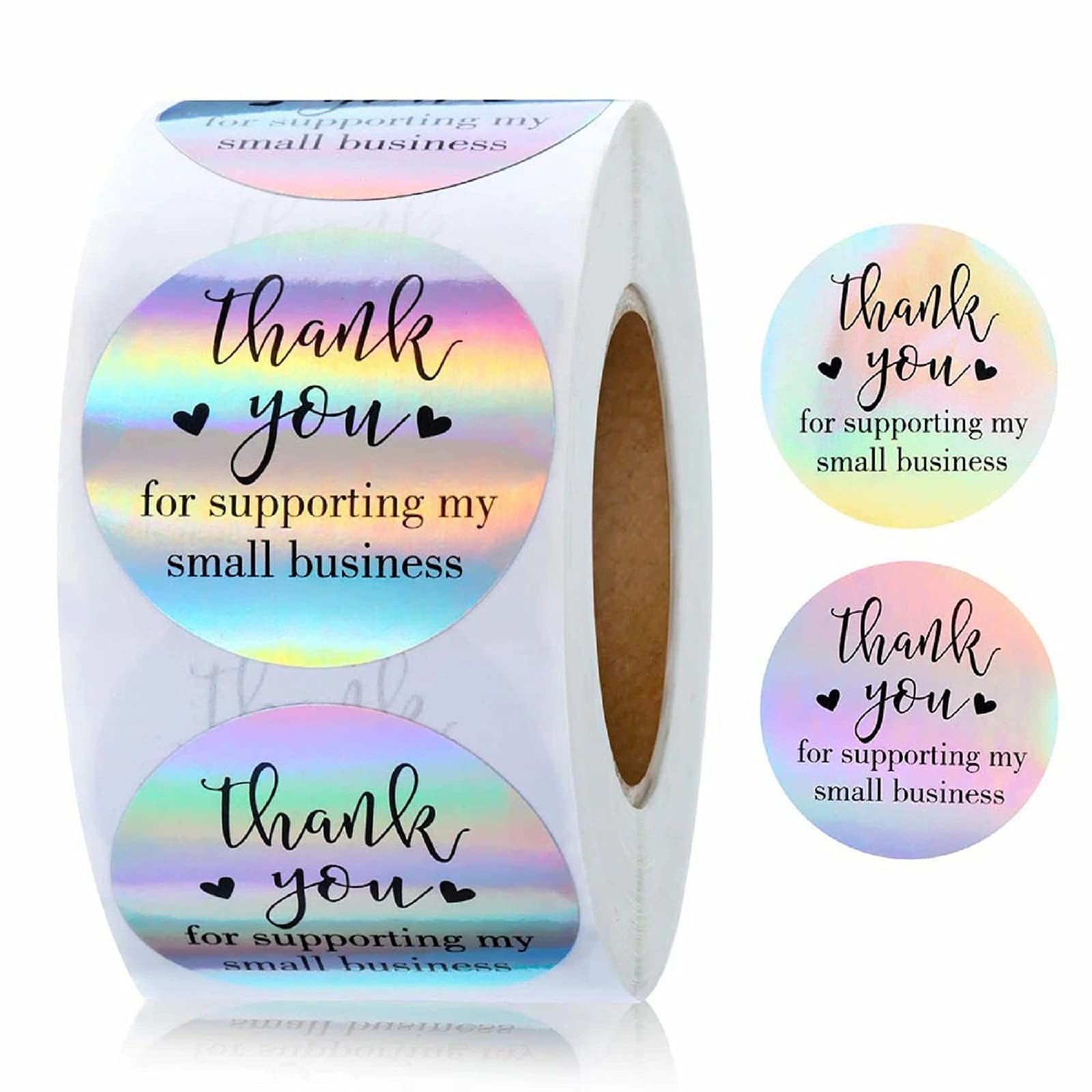 Thank You Stickers, 500Pcs 1.5Inch Thank You For Supporting My Small Business Stickers Thank You Stickers For Packaging Thank Yo