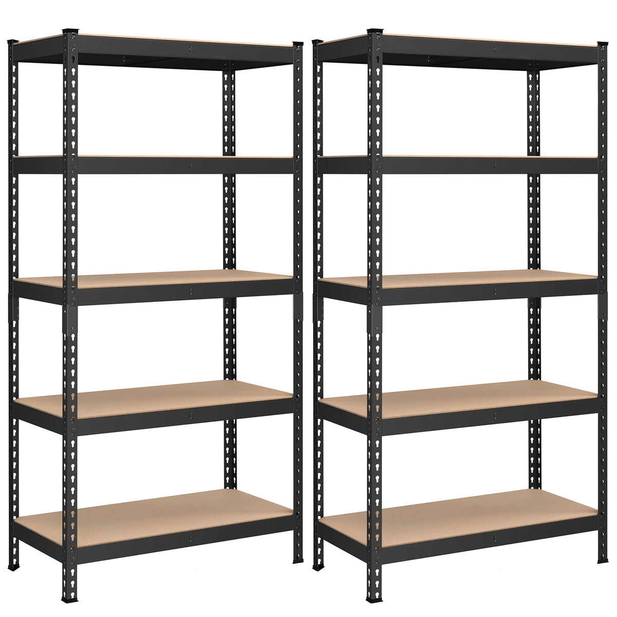 Songmics 5-Tier Storage Shelves, Set Of 2 Garage Storage, Boltless Assembly, Adjustable Shelving Units, 17.7 X 35.4 X 70.9 Inches, Load 1929 Lb Each, Shed Warehouse Basement, Black Uglr450B02