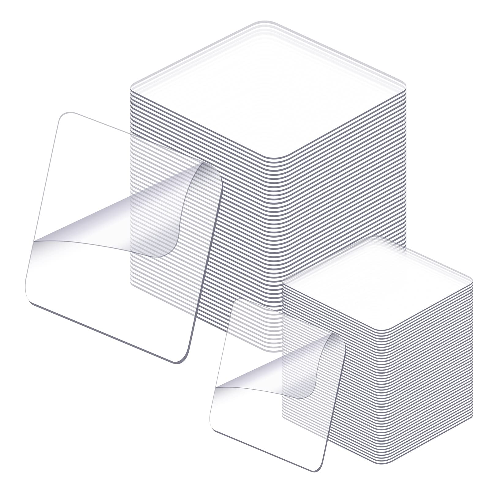 Prudiut 60 Pcs Double Sided Tape Clear Mounting Squares Sticky Tack For Wall Hanging Waterproof Removable Sticky Pads For Fixing