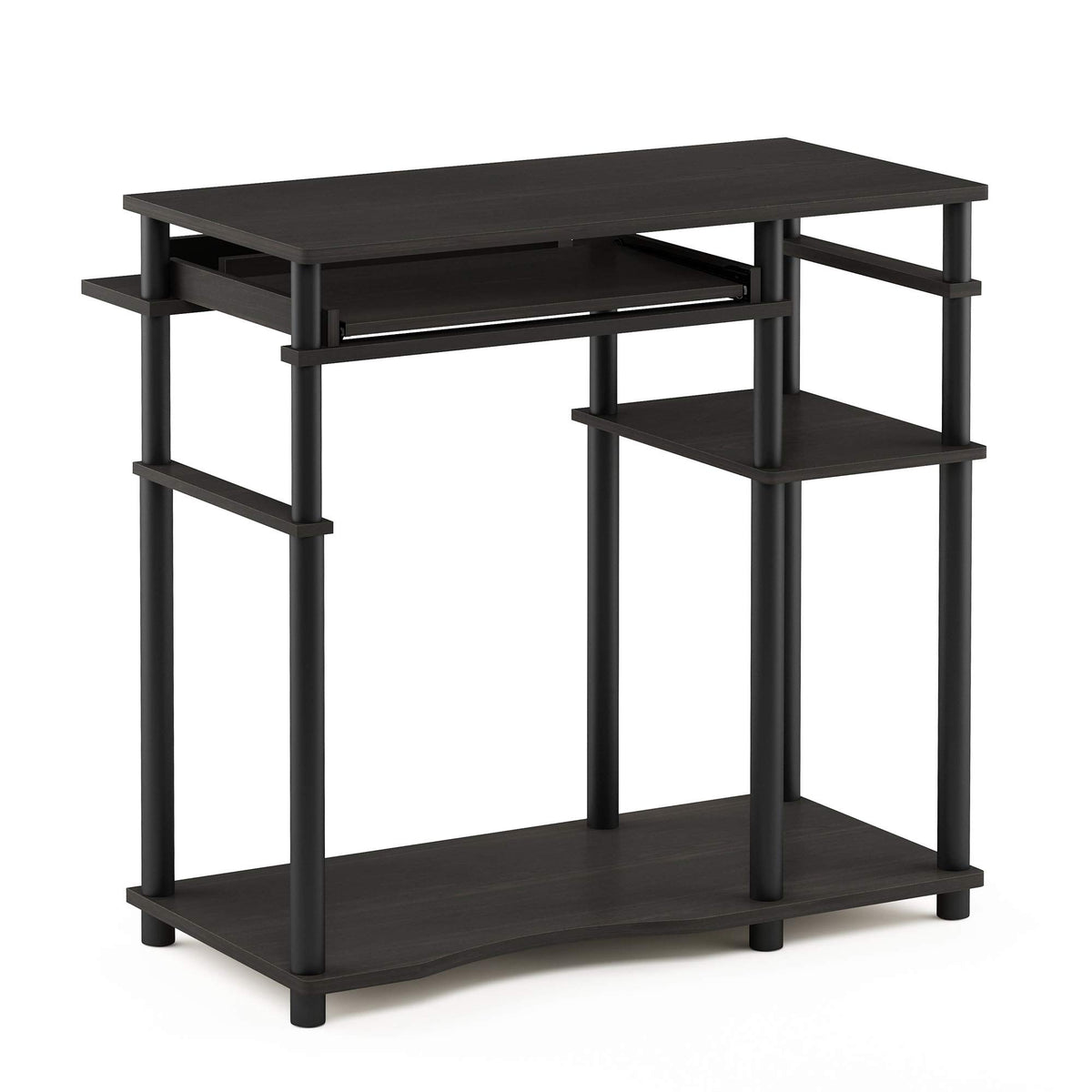 Furinno Abbott Computer Desk With Bookshelf, Espresso/Black