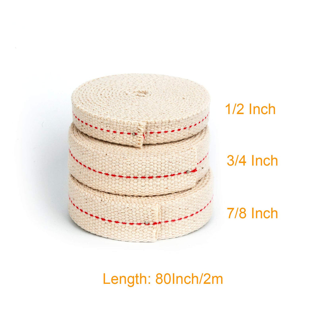 Huaart 19.5 Foot /3 Rolls Oil Lamp Wick, 1/2 Inch Oil Lantern Wick, 3/4 Inch Flat Cotton Wick, 7/8 Inch Oil Lamp Wicks Burner Wi