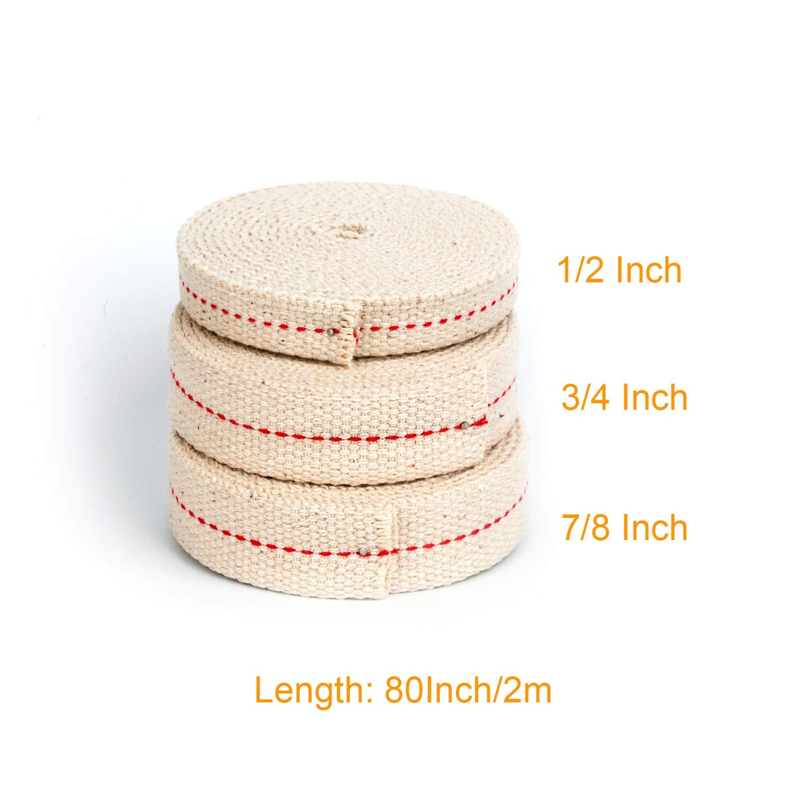 Huaart 19.5 Foot /3 Rolls Oil Lamp Wick, 1/2 Inch Oil Lantern Wick, 3/4 Inch Flat Cotton Wick, 7/8 Inch Oil Lamp Wicks Burner Wi