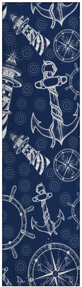 Dalyn Indoor Outdoor Harbor Ha9 Navy Washable 2'3" X 7'6" Runner Rug Ha9Na2X8