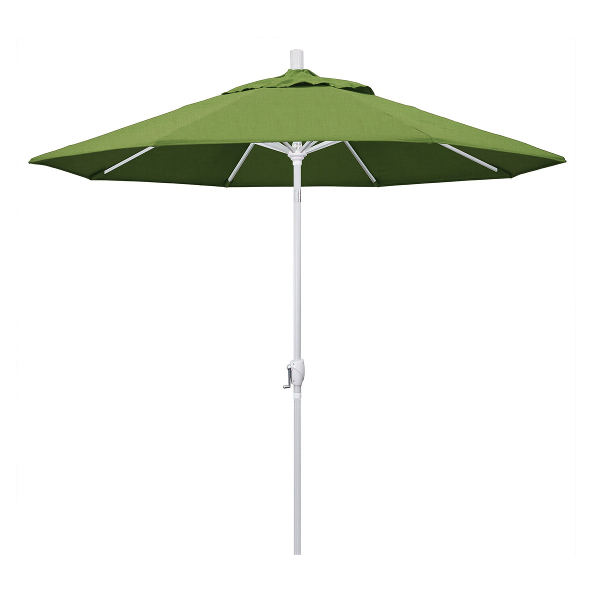 California Umbrella Gspt908170-48022 9' Round Aluminum Market, Crank Lift, Push Button Tilt, White Pole, Sunbrella Spectrum Cila