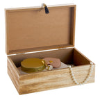 Juvale Small Wooden Decorative Box With Hinged Lid And Tassel For Jewelry, Trinket Storage (9.4 X 6 X 3 In)