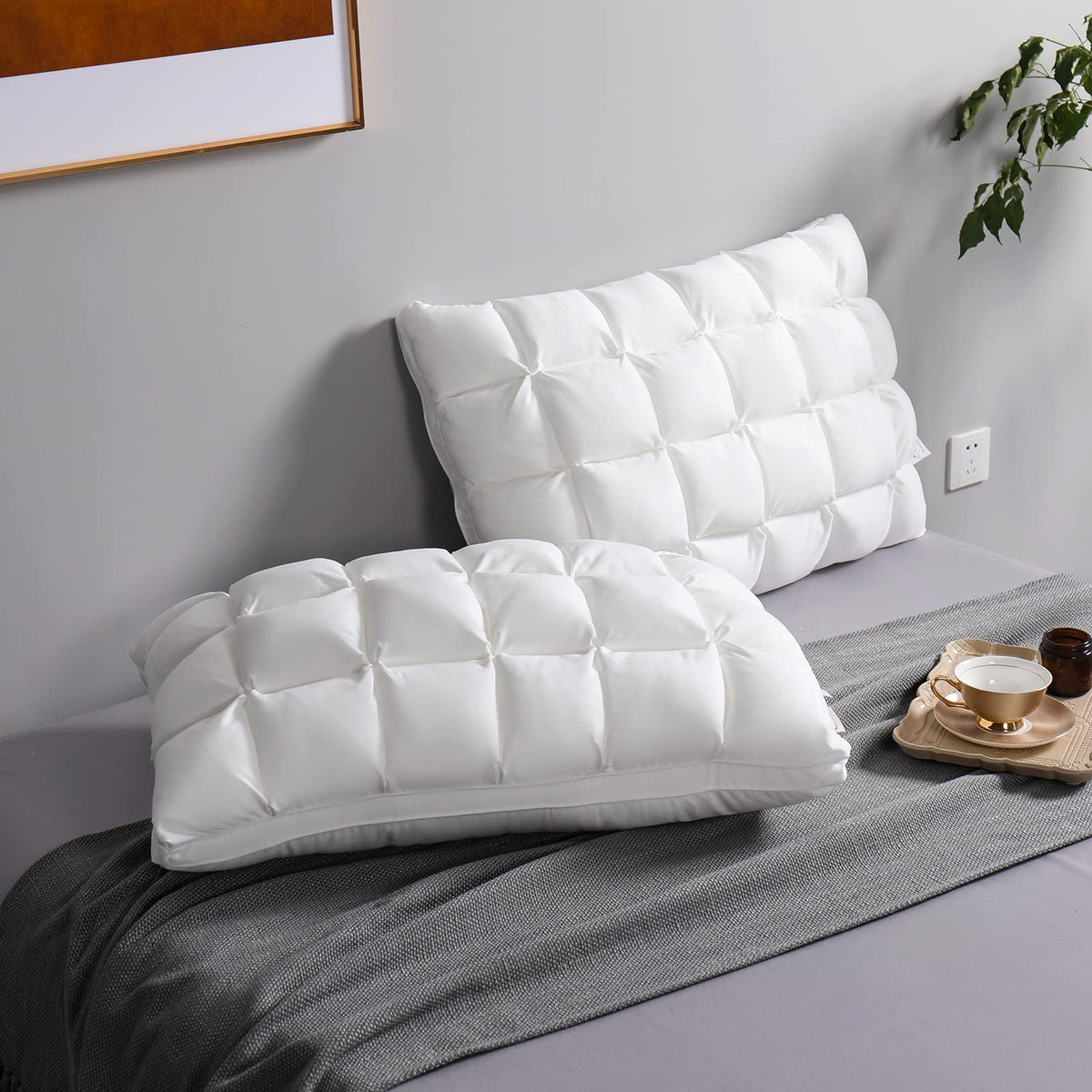 Your Moon Pillows Queen Size Set Of 2, Soft Support Queen Pillows 2 Pack For Bed, Fluffy Down Alternative Pillow, Luxury Hotel G