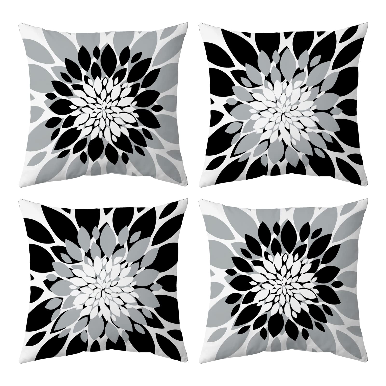 Qahing Pack Of 4 Outdoor Waterproof Pillow Covers 20X20 Decorative Outdoor Throw Pillows Garden Square Cushion Cases For Patio F