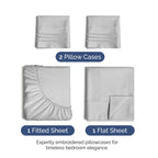 Full Size 4 Piece Sheet Set - Extra Soft, Breathable & Cooling Sheets - Hotel Luxury Durable Bed Sheets For Women & Men - Deep Pockets, Easy-Fit & Wrinkle-Free Sheets - Soft Grey Oeko-Tex Bed Sheets