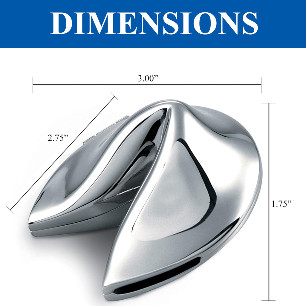 Natico Originals Non-Tarnishing Silver Fortune Cookie Paperweight, Desktop Gift, Resturant Decor (60-2700)