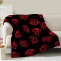 Rose Floral Blanket Gifts For Women Girls Mom Wife Birthday Christmas Valentine Present Romantic Red Roses Flower Theme Decor Be