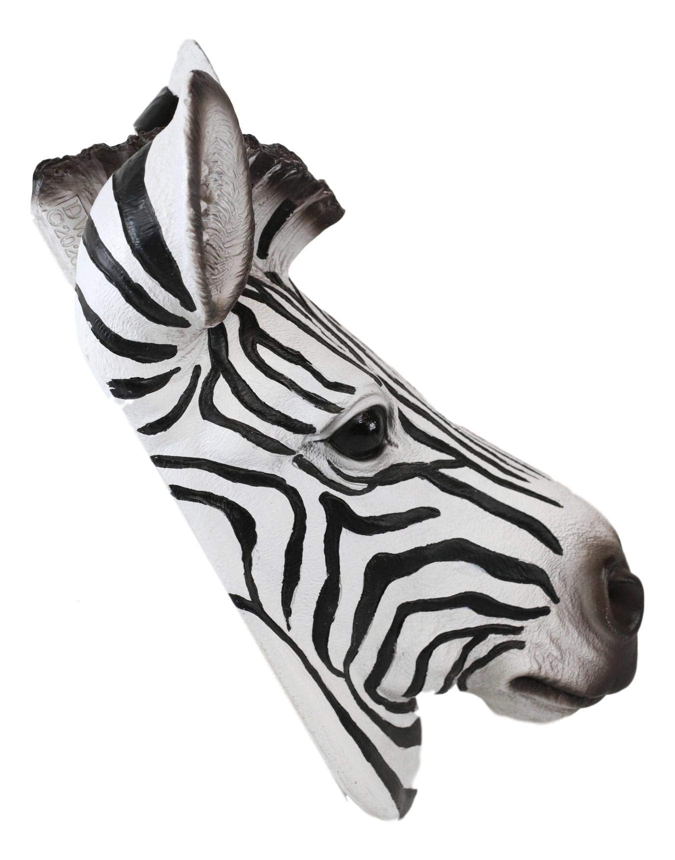 Ebros Madagascar Safari Zebra Horse Bust Wall Decor Savanna Grassland Wildlife Wall Mount Sculpture Plaque 9.5'' Tall