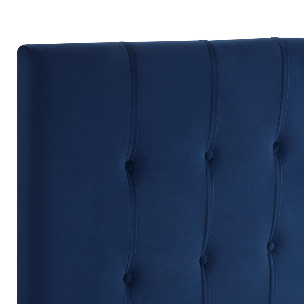 Steve Silver Furniture Regina Queen Blue Velvet Headboard, Modern, Contemporary Or Mid-Century, Bedroom, Soft Velvet Look, 64.2 'L X 50.7' H X 3.15' W, Navy Blue