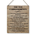 Inspirational Signs Gift Farmhouse the Ten Commandments Thou Shalt Have No Other Gods Before Me Wooden Hanging Sign Rustic Wall 