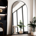 VooBang Oversized Full Length Mirror, 76'' x 34'' Arch Floor Mirror with Stand, Aluminum Alloy Frame Full Body Mirror for Bedroo