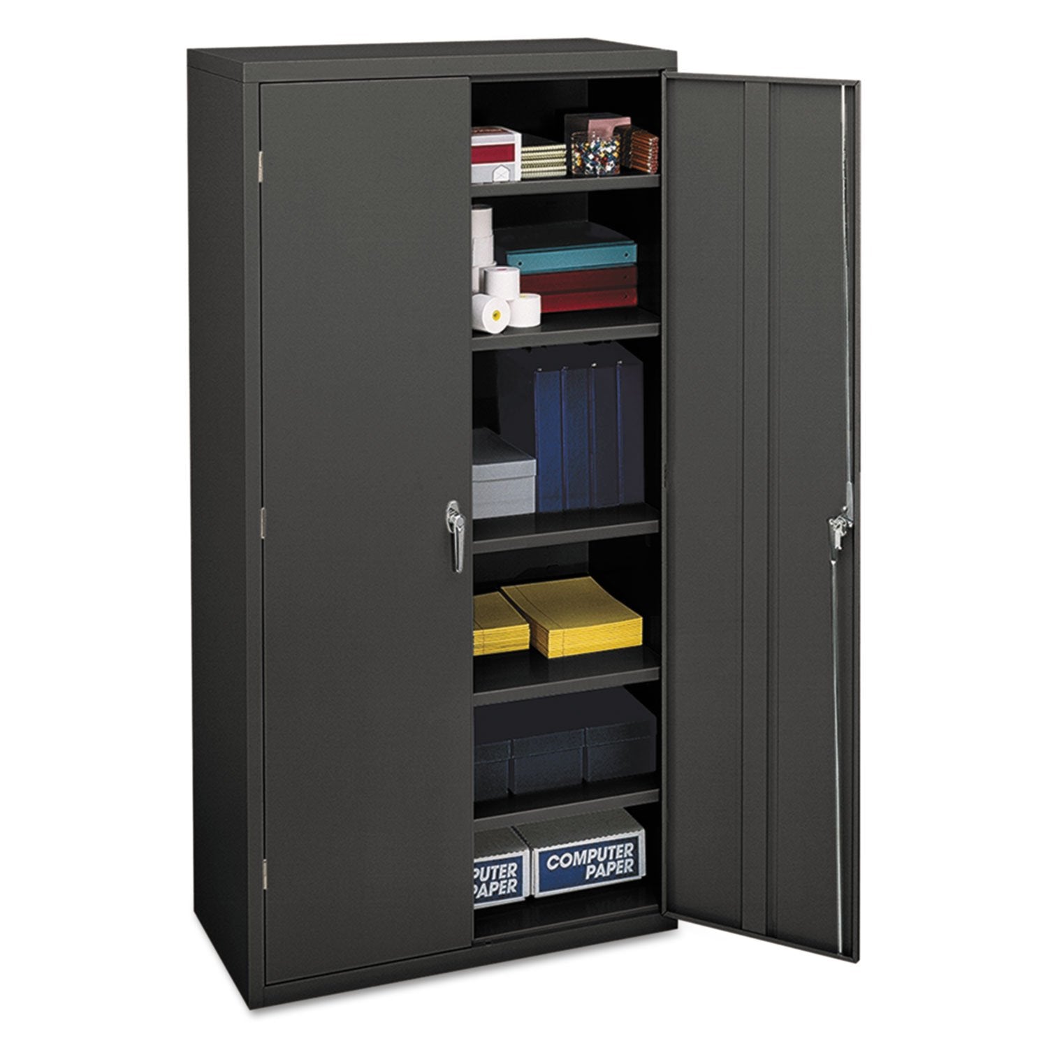 Hon Assembled Storage Cabinet, 36W X 18.13D X 71.75H, Charcoal