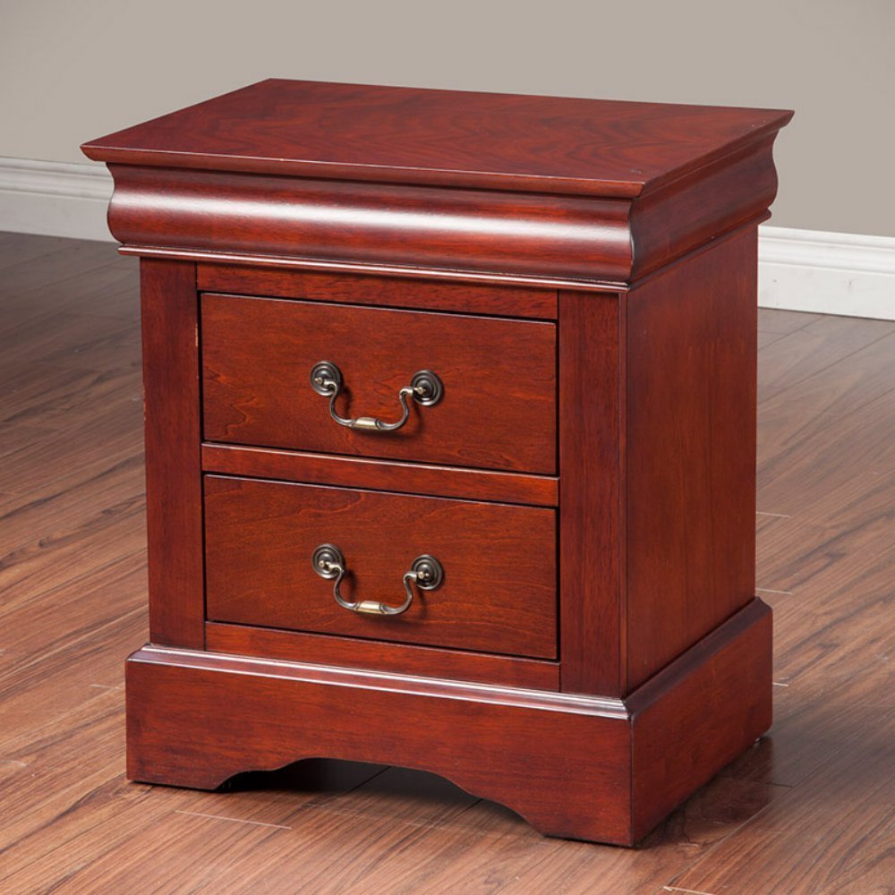 Alpine Furniture Louis Philippe II Nightstand, King, Cherry