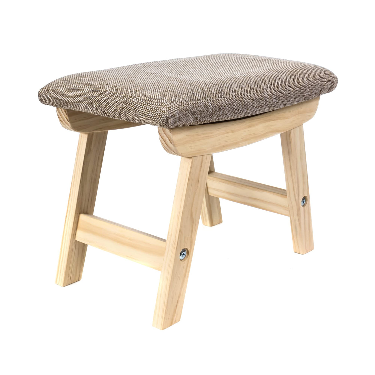Small Foot Stool, Ottoman Foot Rest for Home Office, Living Room, Bedrooms and Kitchen Solid Wood Frame, Low Foot Stool Under De