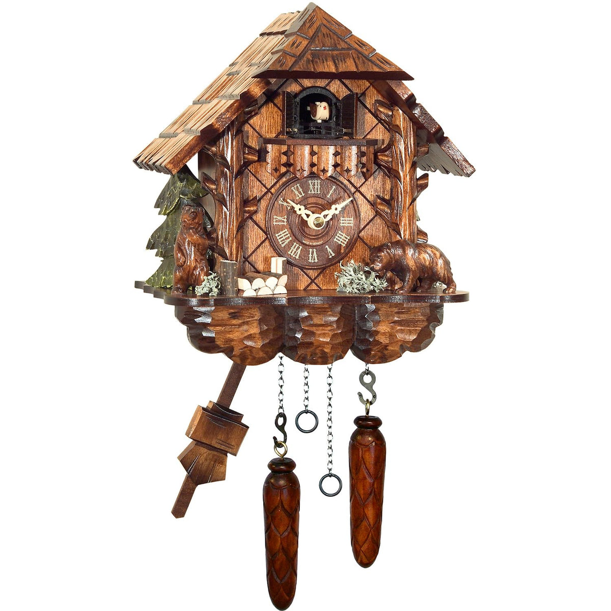 Alexander Taron 404Qm Engstler Battery-Operated Cuckoo Clock-Full Size-9.75&quot; H X 9&quot; W X 6.25&quot; D, Brown