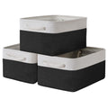 TheWarmHome Storage Basket for Organizing - 3 Pack 13.8x9.8x6.7 inch Medium Collapsible Storage Bin for Shelves with Handles Org